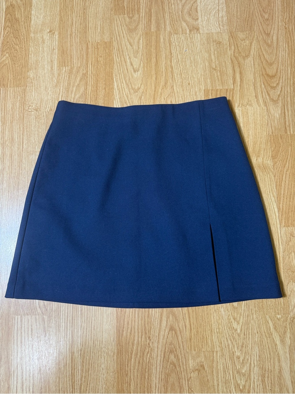 Aritzia Sunday Best Navy Mini Skirt with Side Slit - Size 4